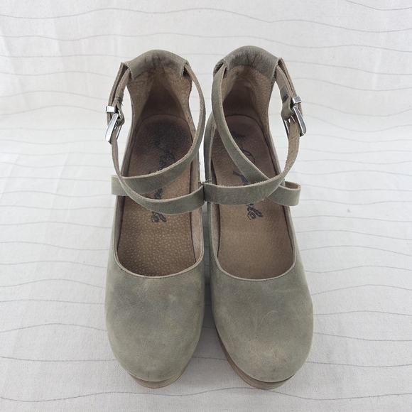 Free People Womens Buena Vista Leather Platform Wedge Strappy Heels Size 37 EU - Picture 3 of 15